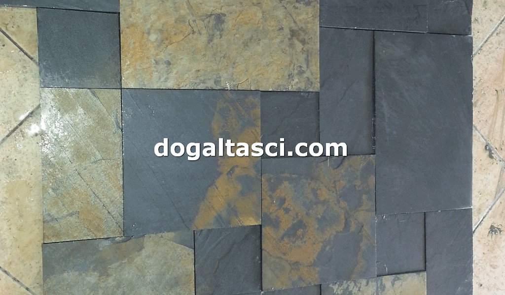 Ebatlı Kayrak Taşı Siyah Sarı - Görsel 4